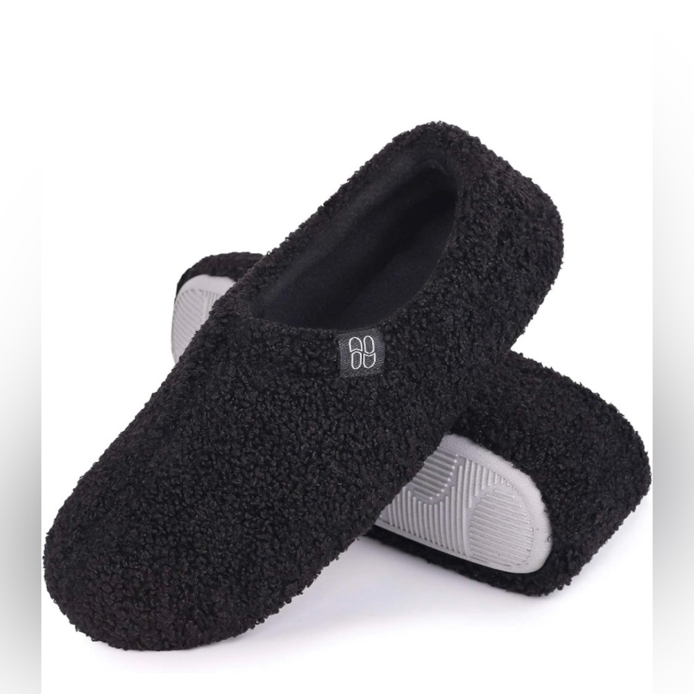 Women’s Fuzzy Fur Memory Foam Loafer Slippers with Fleece Lining size 5-6